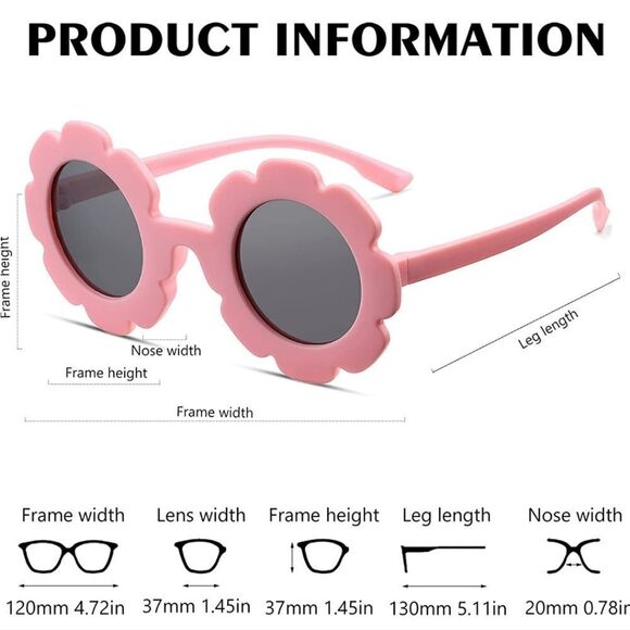 NEW! Kids Round Flower Sunglasses, Cute Daisy Glasses for Toddler Girls … - Picture 7 of 9